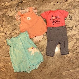Lot of 3 Carter’s Outfits - 3 months EUC